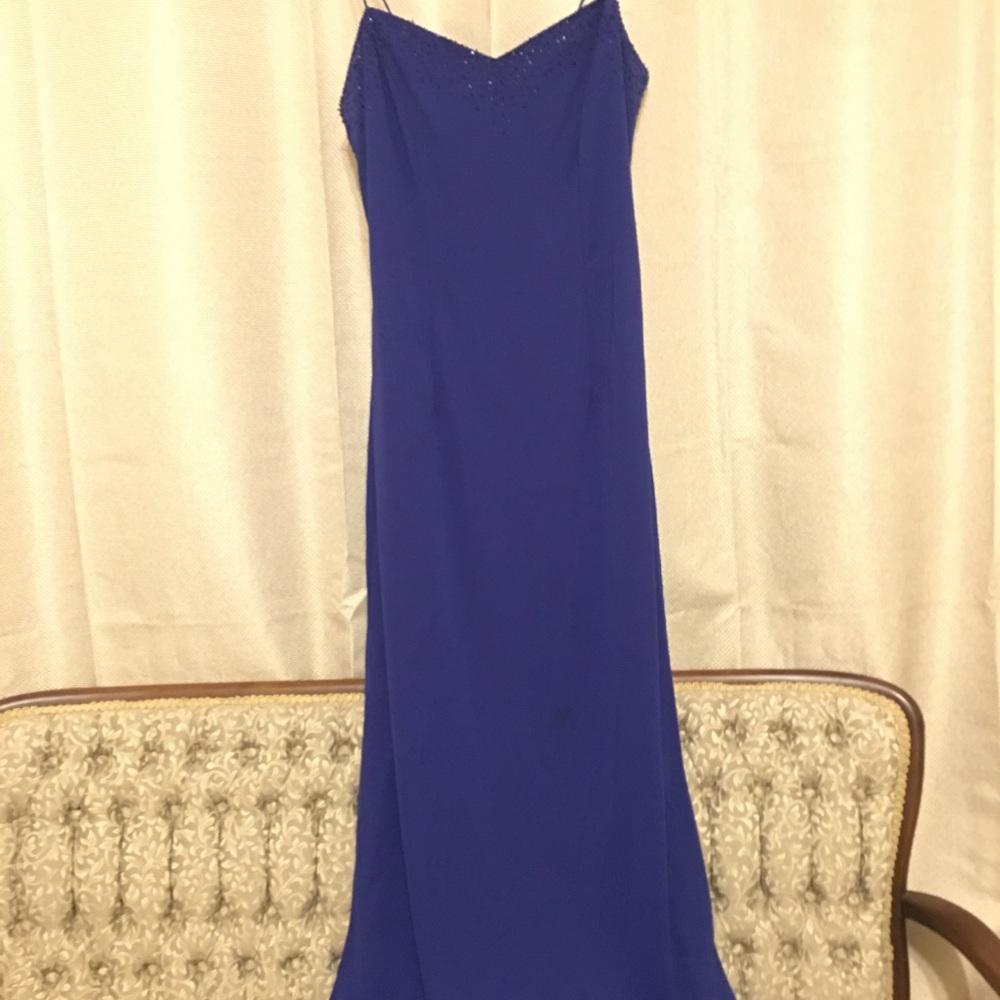 Navy Blue Chiffon Gown